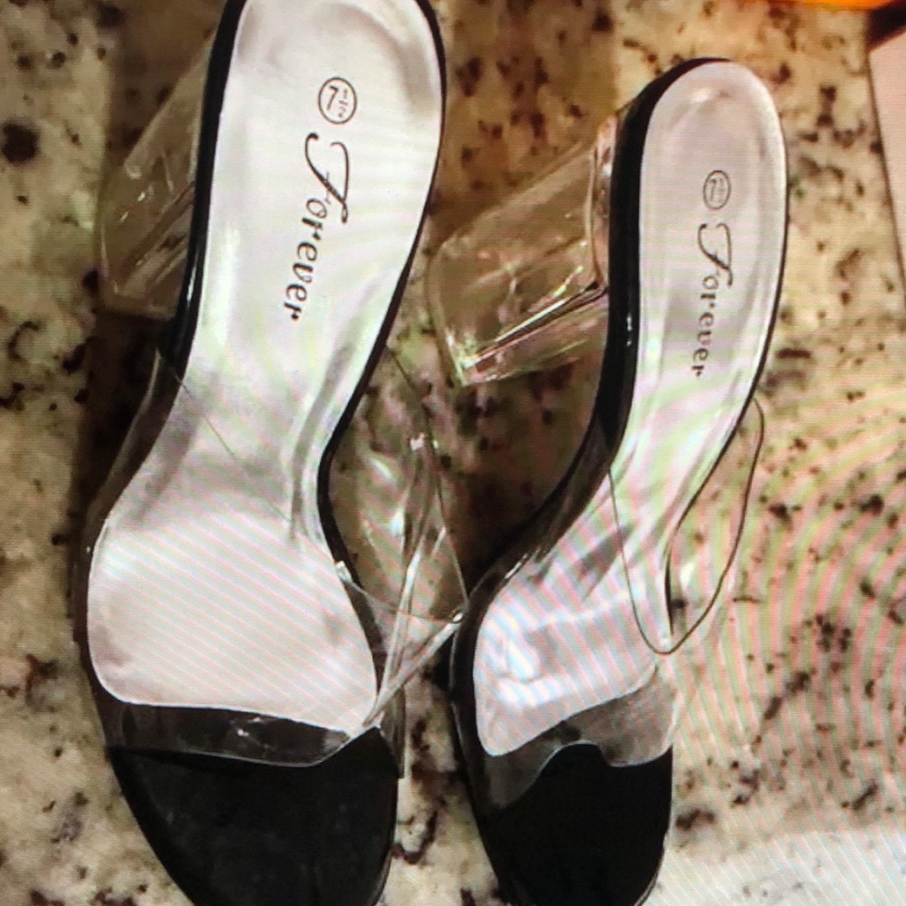 Clear sexy Platform heels brand new never won heel height 3.5 inches